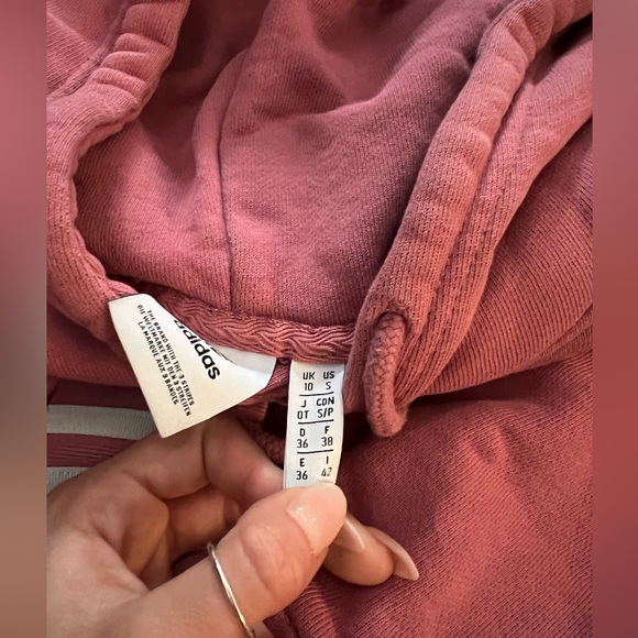 Adidas cropped hoodie. Pink mauve. super cute. - Picture 2 of 2